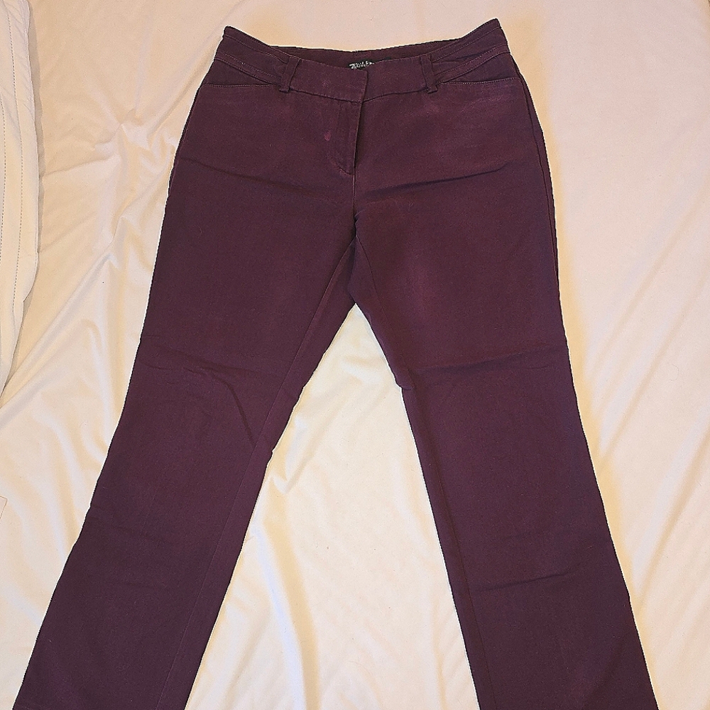 7th Avenue Burgundy Business Casual Pants
